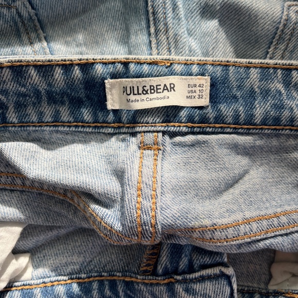 Pull & Bear Light Blue Jeans Women’s L Straight Wide Leg - Picture 4 of 4